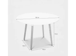 Mesa de madera redonda diseño madera 100cm cocina bar restaurante Moss - Blanco