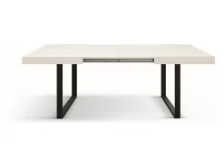 Mesa de madera,fresno blanco,base antracita, ext.160×90-240×90cm - CINQUALE
