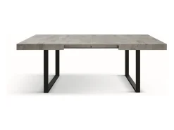 Mesa de madera,gris hormigón,base antracita,longitud 160×90-240×90cm - CINQUALE