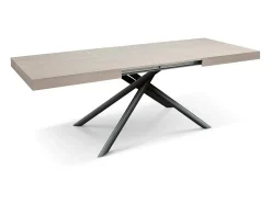 Mesa de madera,olmo perla, base antracita, ext.160x90-240x90cm - CARRARA