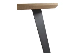 Mesa de melamina con efecto madera de fresno con patas metal 110 diámetro