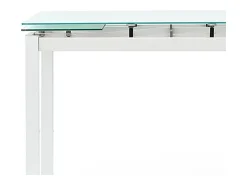 Mesa de metal blanco y tablero extensible de cristal blanco 110x70cm - RAPALLO