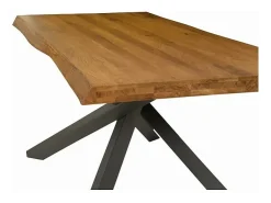 Mesa de roble macizo, patas de metal negro, 250x100 cm - BOLGHERI