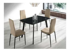 Mesa de Salon Paula cristal negro, 76cm(alto) 120cm(ancho) 80cm(largo)