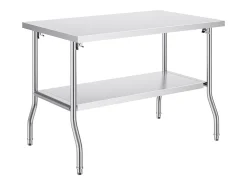 Mesa de Trabajo Cocina SucceBuy, 122 x 76,2 cm, Mesa de Preparación Comercial Plegable, para Cocina en el Hogar, Restaurante, Garaje