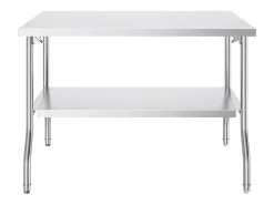 Mesa de Trabajo Cocina SucceBuy, 122 x 76,2 cm, Mesa de Preparación Comercial Plegable, para Cocina en el Hogar, Restaurante, Garaje