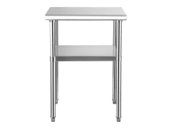 Mesa de Trabajo de Acero Inoxidable SucceBuy, 61 x 61 x 85 cm, Mesa de Preparación de Alimentos Comercial con Ruedas