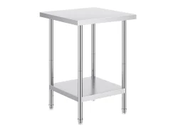 Mesa de Trabajo de Cocina SucceBuy 60.96x60.96x86.36 cm, Poste de Trabajo Alimentario Comercial