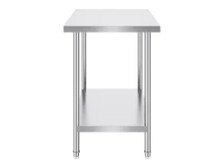 Mesa de Trabajo de Cocina SucceBuy 60.96x91.44x86.36 cm, Mesa de Preparación de Trabajo en Acero Inoxidable
