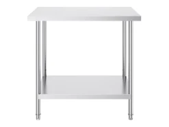 Mesa de Trabajo de Cocina SucceBuy 60.96x91.44x86.36 cm, Mesa de Preparación de Trabajo en Acero Inoxidable