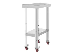 Mesa de Trabajo de Cocina SucceBuy 30.48x60.96 cm | Mesa de Preparación Comercial con 4 Ruedas