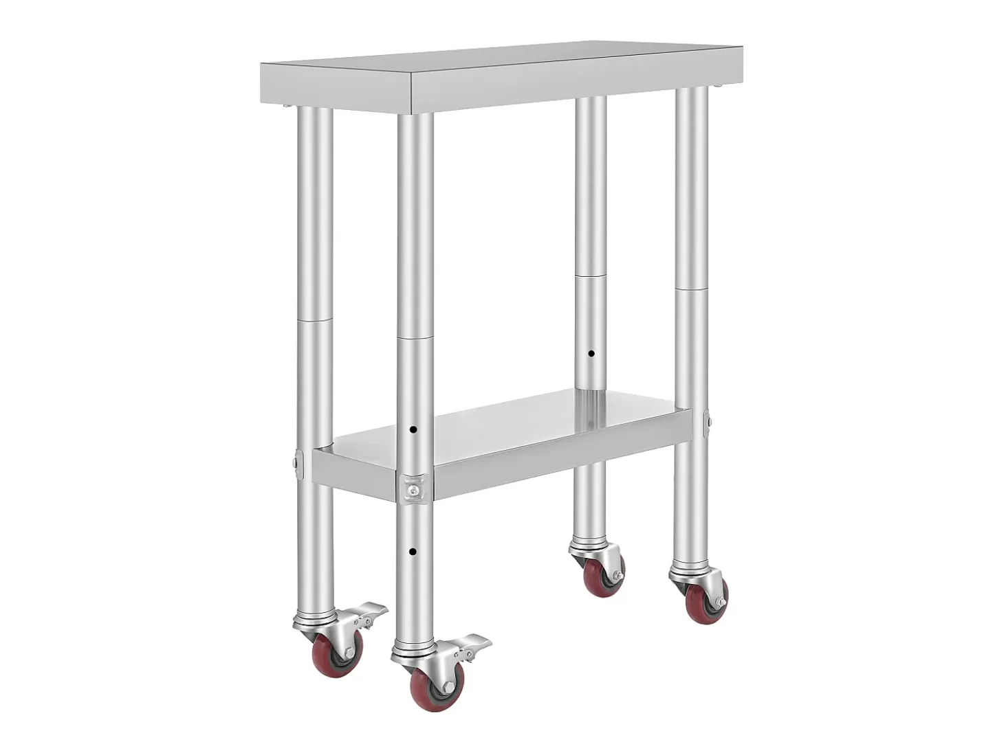 Mesa de Trabajo de Cocina SucceBuy 30.48x60.96 cm | Mesa de Preparación Comercial con 4 Ruedas