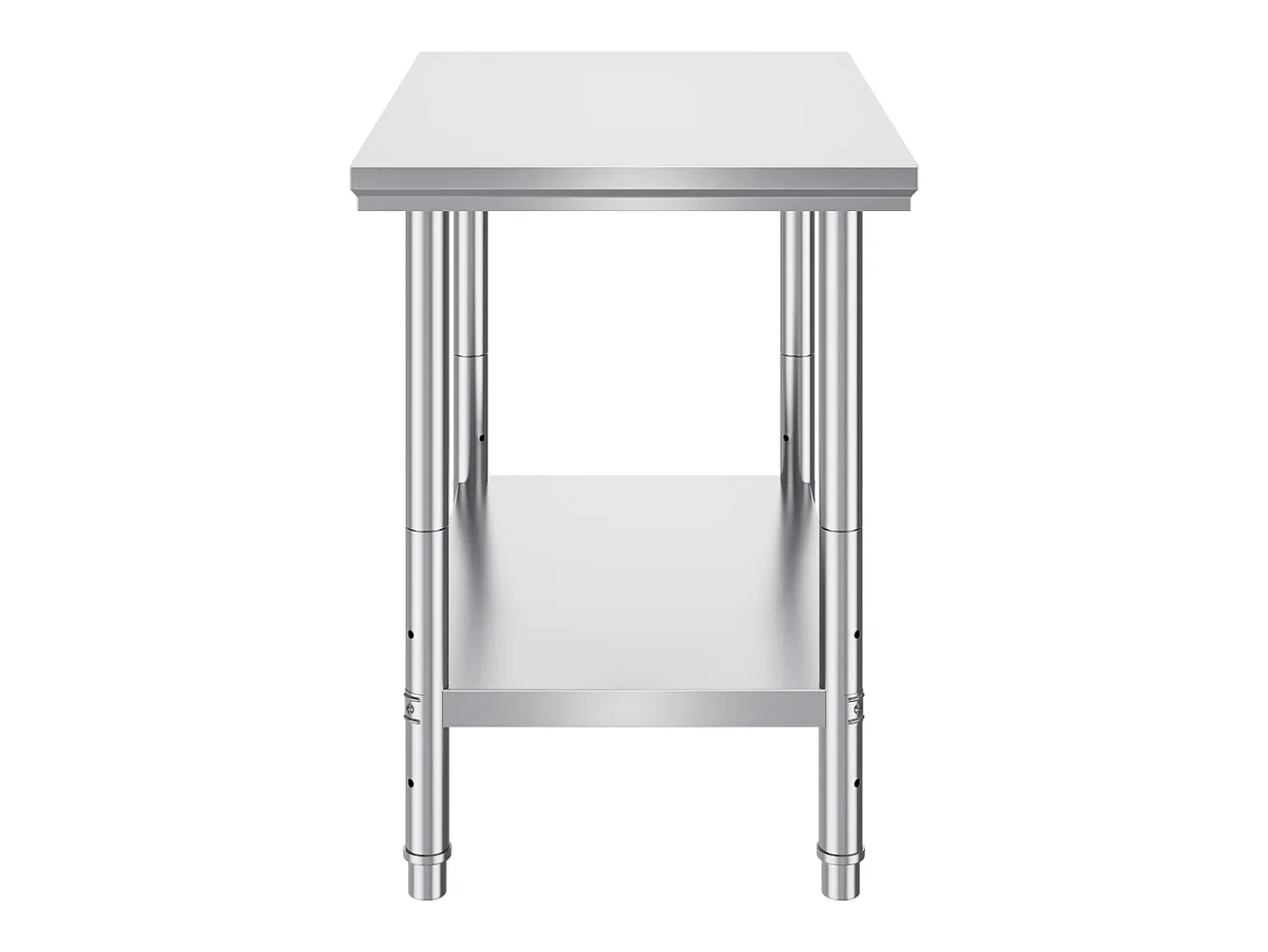 Mesa de Trabajo en Acero Inoxidable 60x90x80 cm, 2 Pisos, para Preparación de Cocina de Alimentos y Comidas, Hoteles, Oficinas, Hospitales