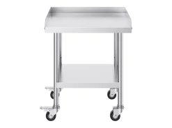 Mesa de Trabajo SucceBuy Mesa de Trabajo de Acero Inoxidable de 60.96 x 60.96 cm con 4 Ruedas para Preparación de Alimentos Comerciales de Alta Resistencia