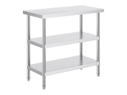 Mesa de Trabajo SucceBuy Mesa de Preparación de Alimentos de Acero Inoxidable de 45.7 x 91.4 cm, Mesa de Trabajo Comercial
