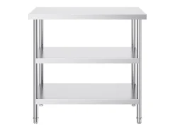 Mesa de Trabajo SucceBuy Mesa de Preparación de Alimentos de Acero Inoxidable de 45.7 x 91.4 cm, Mesa de Trabajo Comercial