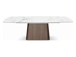 Mesa de vitrocerámica efecto mármol, extensible 160×90-240×90 - MALTA