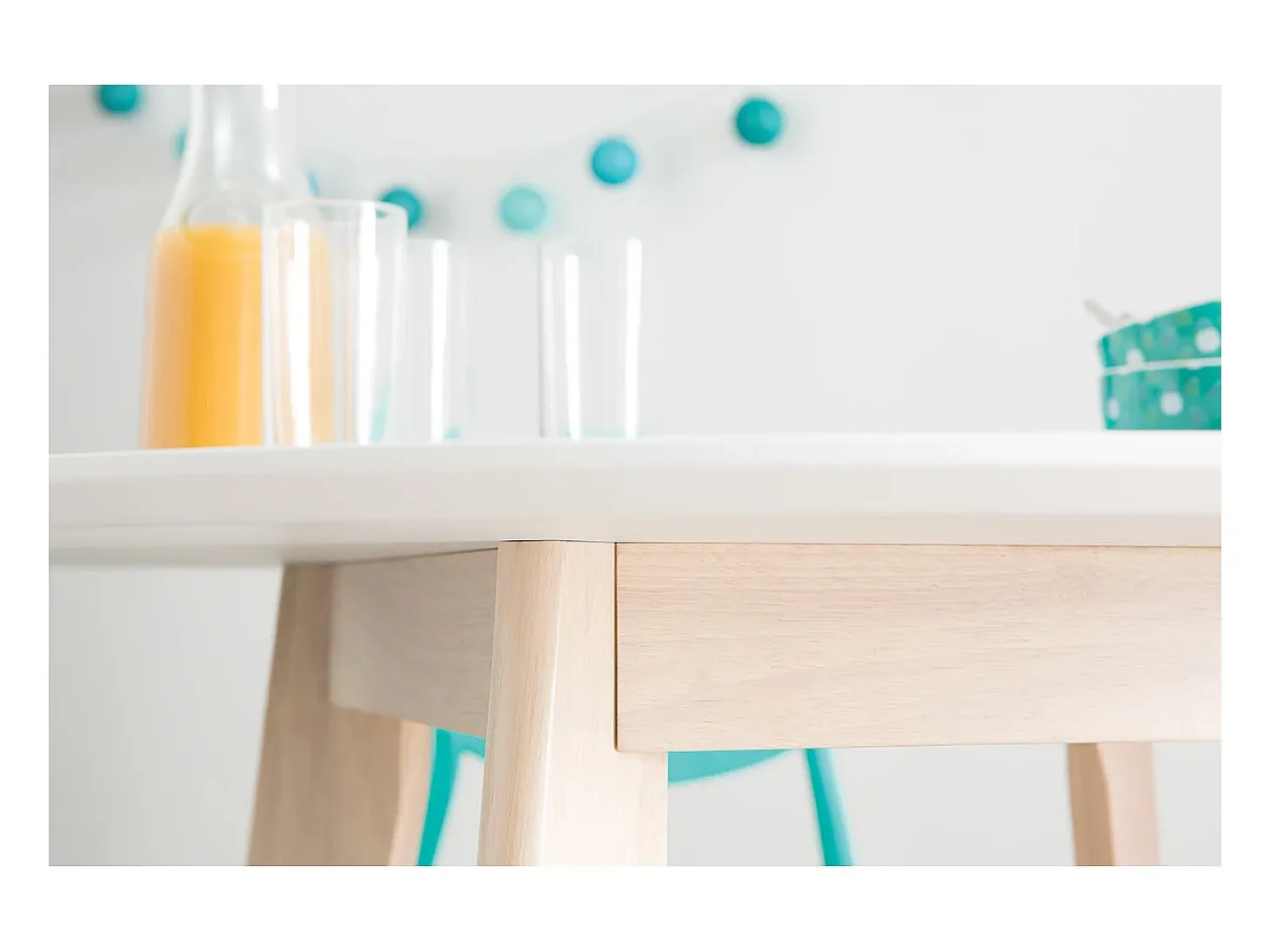 Mesa diseño madera y blanco D100 LEENA