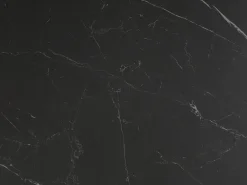 Mesa extensible - Cerámica, vidrio templado y metal - Efecto mármol negro - COREMA