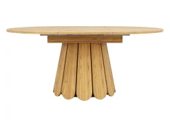 Mesa extensible 118-158 x 118 cm para 6 personas - Natural claro