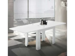 Mesa extensible blanca de diseño moderno 90-180x90cm salón y cocina Jesi Liber