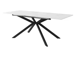 Mesa extensible blanca 150(180)x70cm - Tapa efecto mármol