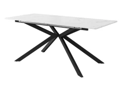 Mesa extensible blanca 150(180)x70cm - Tapa efecto mármol
