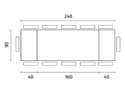 Mesa extensible Bridge (160/240 x 90 cm) chapada en roble negro