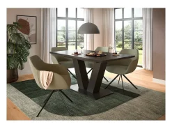Mesa extensible CAPTURE – Pie en diseño de V – Gris oscuro – 150 a 190 cm