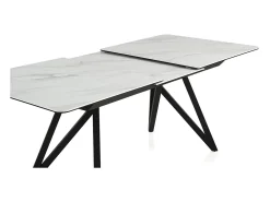 Mesa extensible cerámica blanca con patas de metal 160/210x90