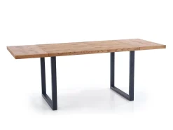 Mesa extensible chapada roble patas acero negro 126/206×80 cm