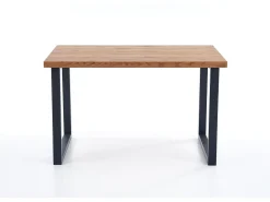 Mesa extensible chapada roble patas acero negro 126/206×80 cm