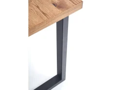 Mesa extensible chapada roble patas acero negro 126/206×80 cm