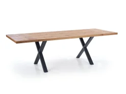 Mesa extensible chapada roble patas acero negro 160/250×90 cm