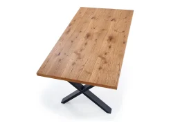 Mesa extensible chapada roble patas acero negro 160/250×90 cm