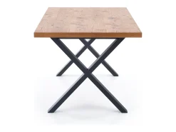 Mesa extensible chapada roble patas acero negro 160/250×90 cm