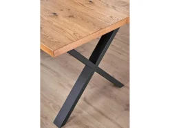Mesa extensible chapada roble patas acero negro 160/250×90 cm