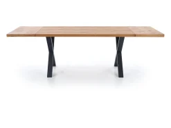 Mesa extensible chapada roble patas acero negro 160/250×90 cm