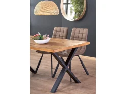 Mesa extensible chapada roble patas acero negro 160/250×90 cm
