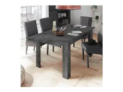 Mesa extensible Colección URBAN color gris oscuro efecto concreto, dimensiones 137x90cm.