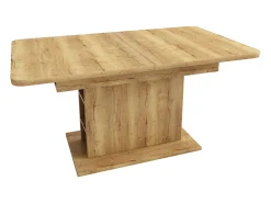 Mesa extensible con espacio de almacenaje, 110/130x70x75 cm, mesa multifuncional de metal y aglomerado, color natural (L110/130xP70xH75cm)