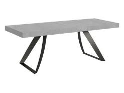Mesa extensible con patas curvadas de acero antracita Volta-Color Natural-Alargaderas -Ancho extensible