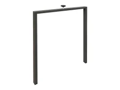 Mesa extensible con patas de acero antracita, estilo oriental Torza evolución-Color Blanco-Soporte 2 pies-Ancho extensible