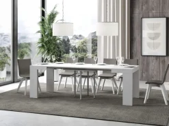 Mesa extensible cuadrada pequeña 90x90/246 cm Ribo-Color Blanco