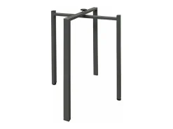 Mesa extensible cuadrada pequeña 90x90/246 cm estilo oriental Torza-Color Gris cemento-3 alargaderas finas