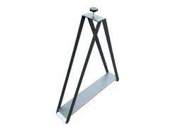 Mesa extensible cuadrada pequeña de madera blanca y gris de 90 a 246 cm Naxo-Base y soporte con ruedas