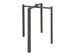 Mesa extensible cuadrada pequeña 90x90/246 cm Tiroz-Color Blanco-Soporte 2 pies-3 alargaderas finas