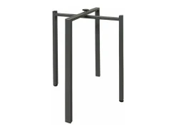 Mesa extensible cuadrada pequeña 90x90/246 cm Naxo-Color Natural-Soporte 4 pies-3 alargaderas finas