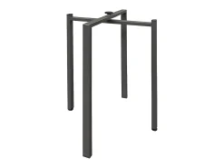 Mesa extensible cuadrada pequeña 90x90/246 cm Naxo-Color Marrón-Soporte 4 pies-3 alargaderas finas