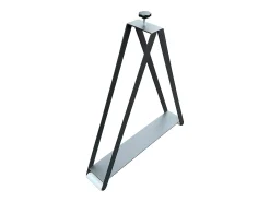 Mesa extensible cuadrada pequeña en madera blanca y roble natural de 90 a 246 cm Nako-Soporte 4 pies